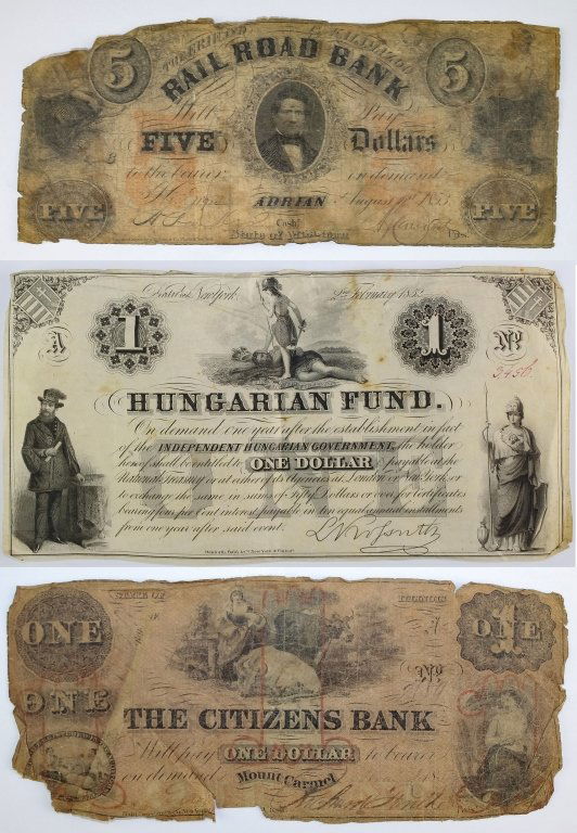 Lot of 19th c. Obsolete & Hungarian Fund Currency (1 of 7)