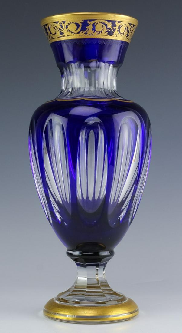 St. Louis France Cobalt Blue Crystal L/E 12" Vase (1 of 4)