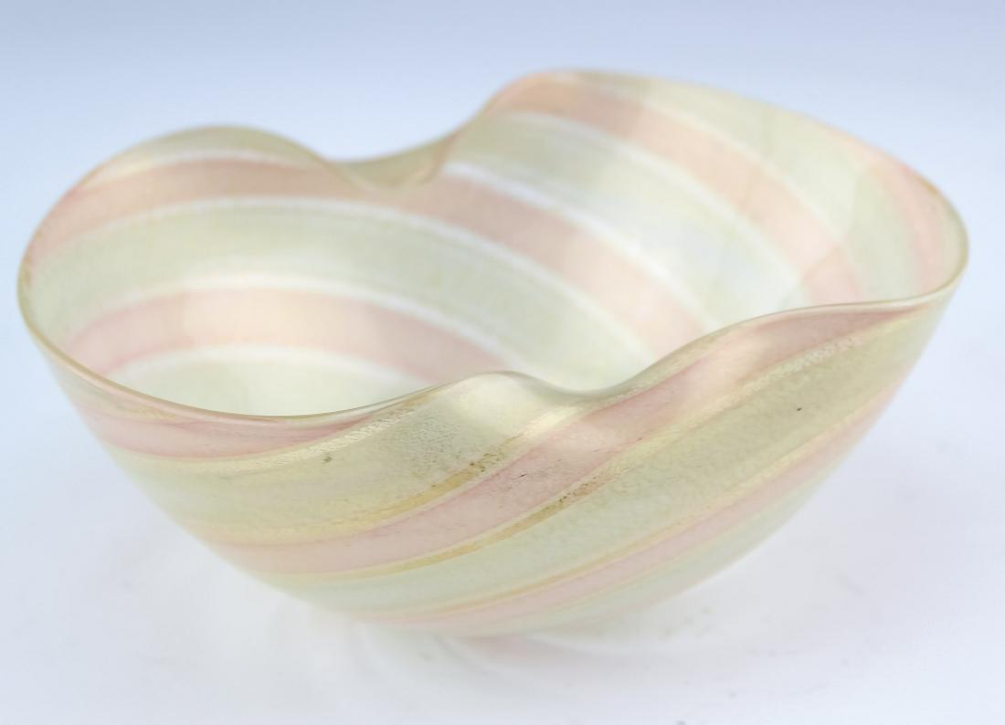 Seguso Murano Venetian Spiral Gold Flecked Bowl (1 of 5)