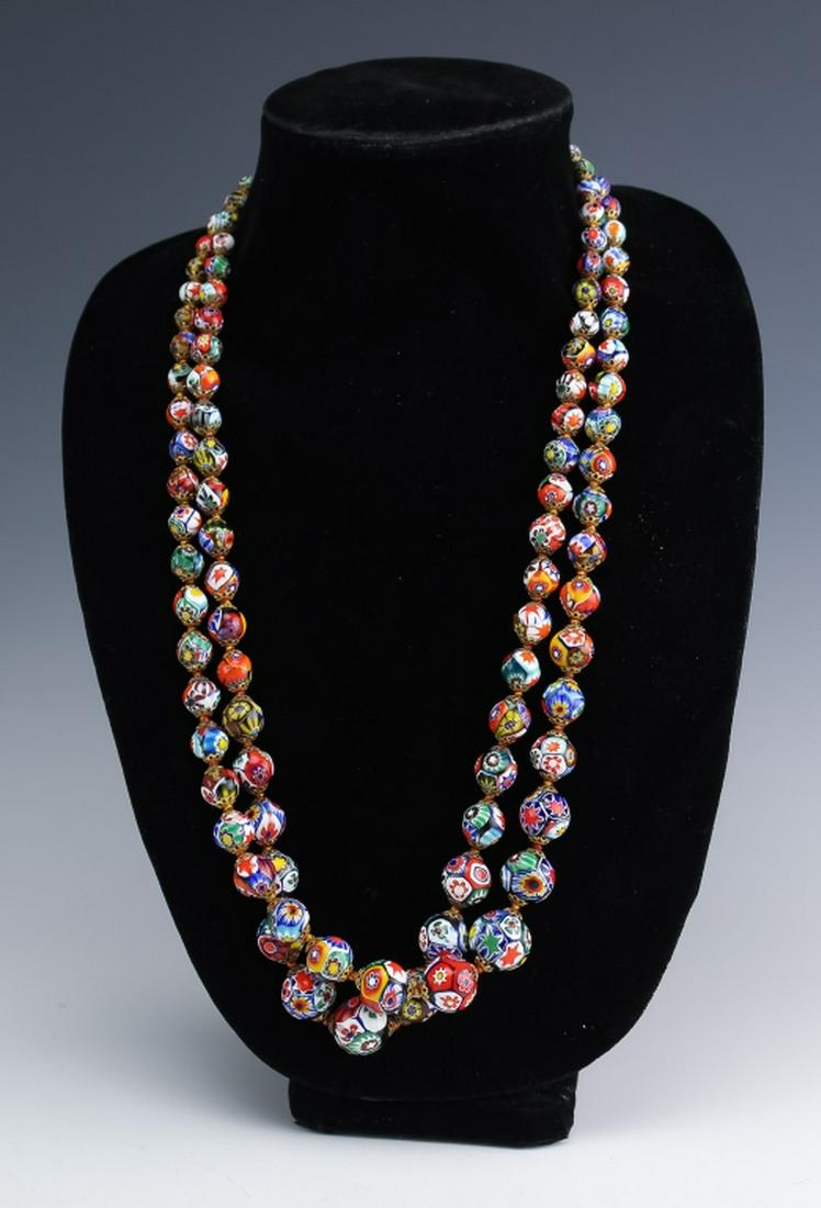 2 Italian Millefiori Murano Glass Bead Necklaces (1 of 9)