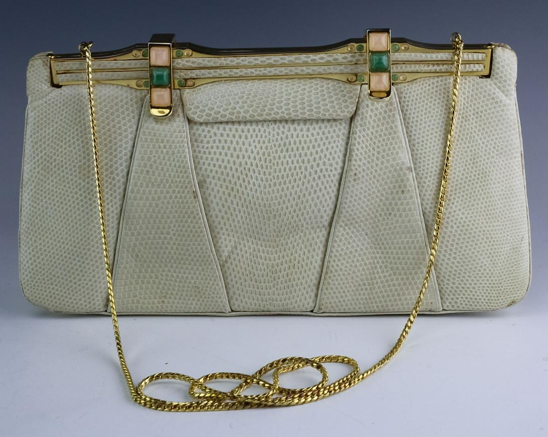 Judith Leiber Minaudiere Snake Skin Clutch Handbag (1 of 6)