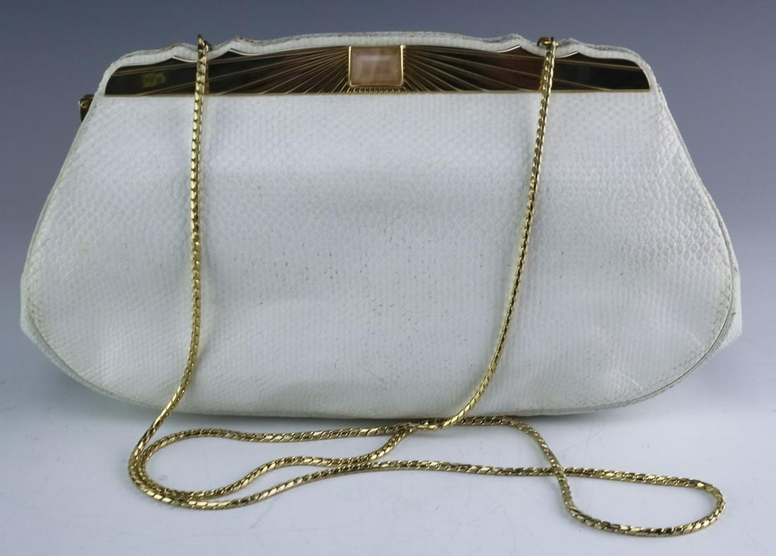 Judith Leiber Minaudiere Snake Skin Clutch Handbag (1 of 7)