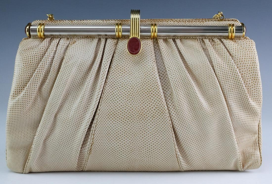 Judith Leiber Minaudiere Snake Skin Clutch Handbag (1 of 8)