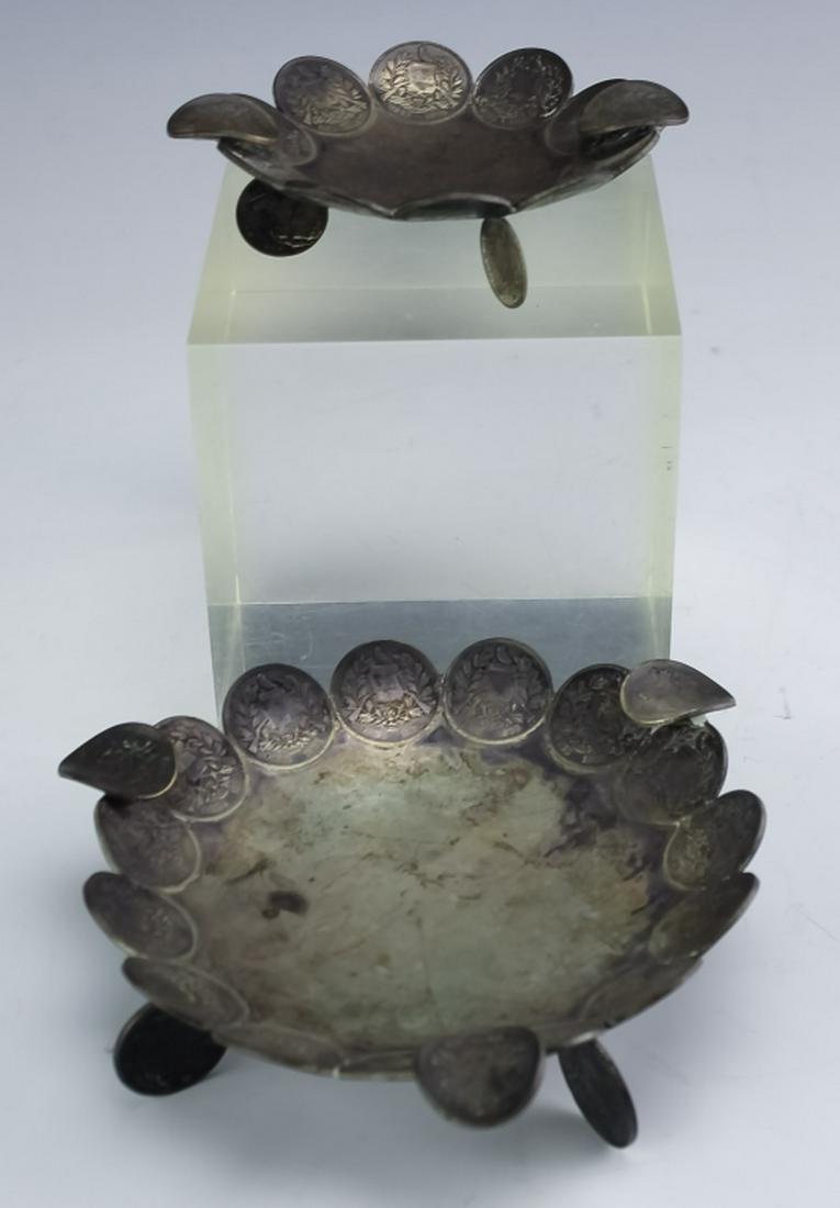 Pair .900 Fine Silver Guatemalan Coin Ash Tray (1 of 7)