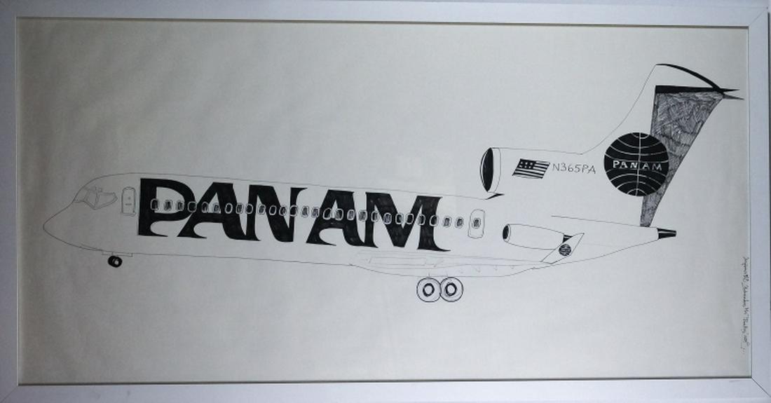 Aleksandra Mir Poland PAN AM Airplane Orig Artwork (1 of 7)