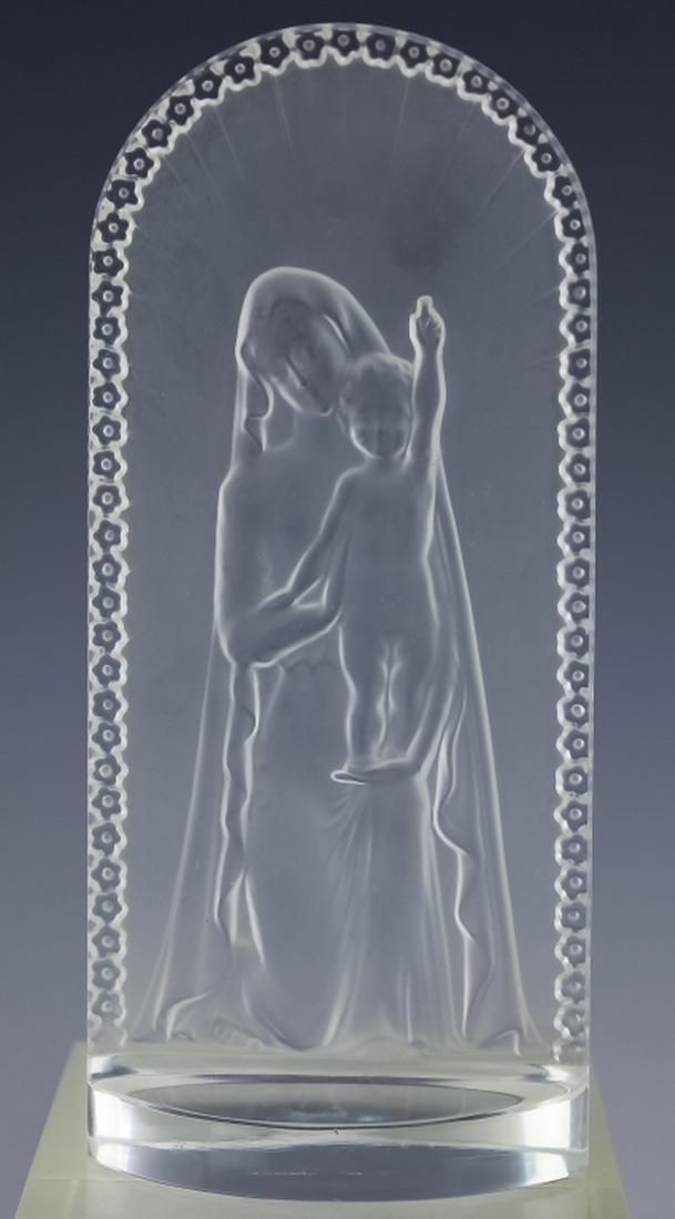 Lalique French Crystal Jesus & Mary Relief Plaque (1 of 4)