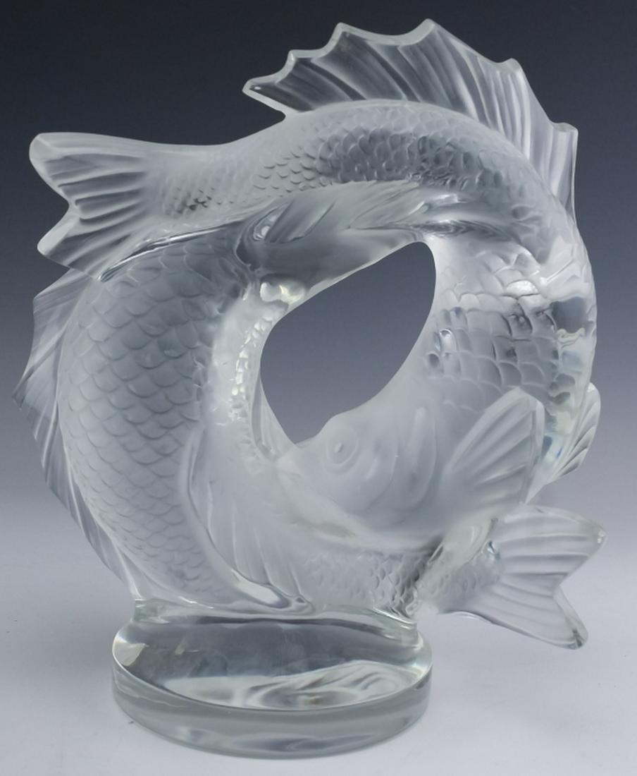 Lalique Art Glass Deux Poissons Koi Fish Sculpture (1 of 6)
