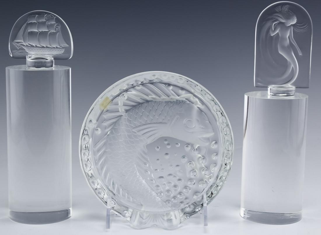 Lalique LOT French Crystal Plaques & Fish Bowl (1 of 8)