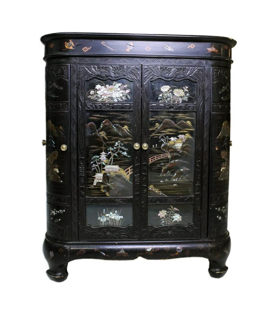 MCM Lord Co. Japanese Figural MOP Hardwood Dry Bar (1 of 12)