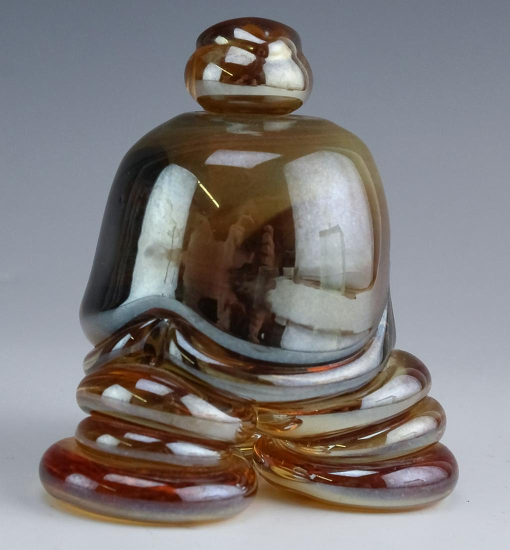 MD Jones Studio Art Glass Bubbly Abstract Bottle (1 of 5)