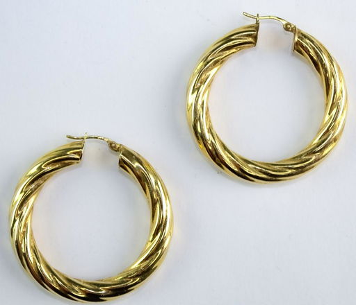 Las Clic Large 14k Yellow Gold Hoop Earrings Las Clic Large 14k Yellow Gold Hoop Earrings