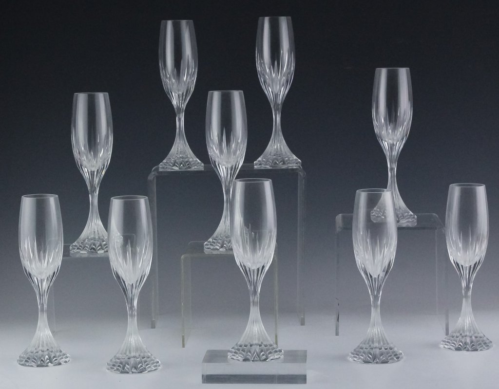 10 Baccarat Massena Crystal Champagne Flutes Glass (1 of 6)