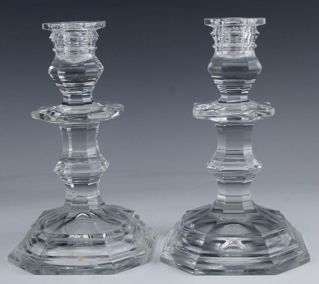 Pair Baccarat French Crystal Regence Candlesticks (1 of 5)