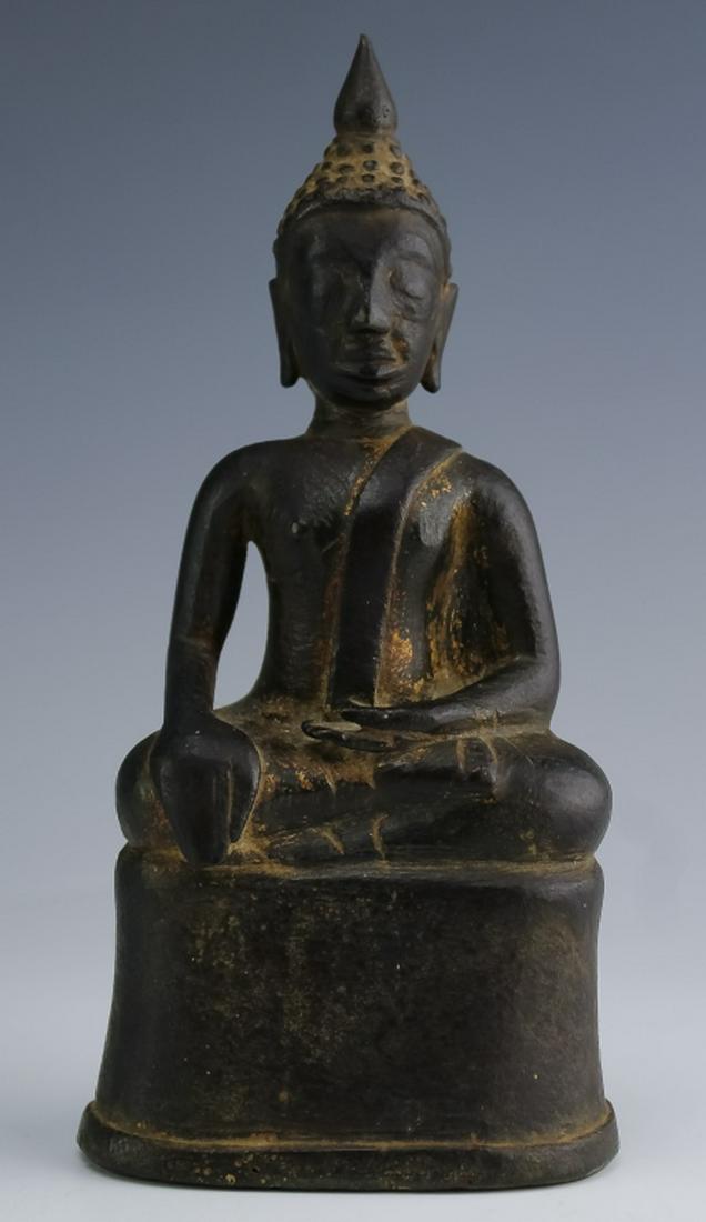 Old E. Asian Bronze Seated Buddha Sculpture Statue (1 of 6)