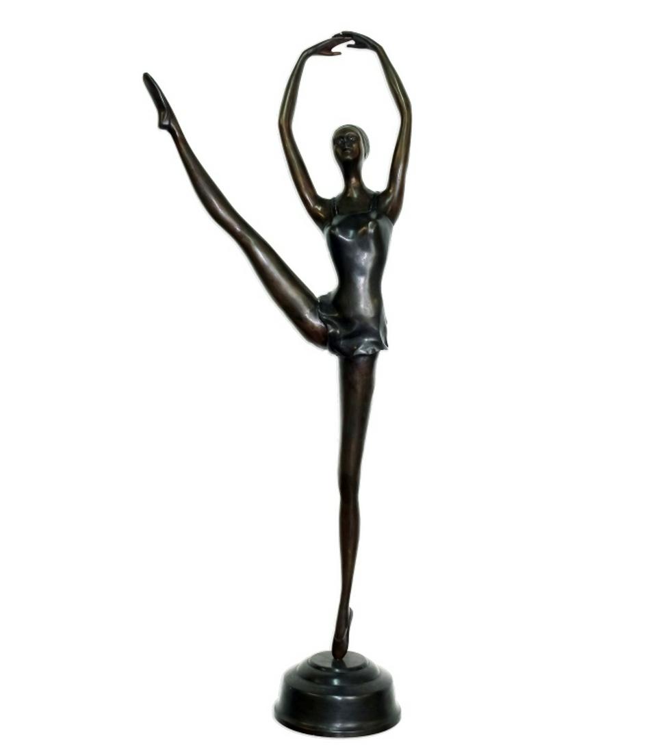 FINE Figural Bronze Ballerina Art Sculpture 46" (1 of 7)