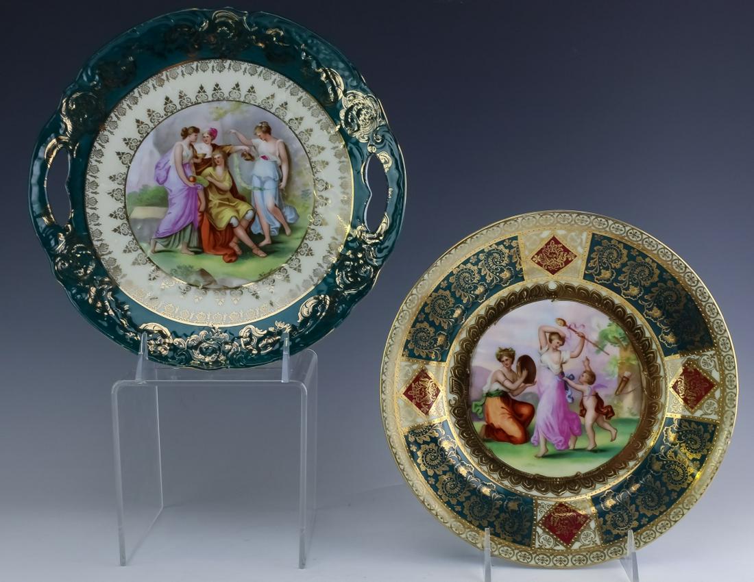 LOT 2 Austrian Gilt Figural Scene Porcelain Plates (1 of 8)