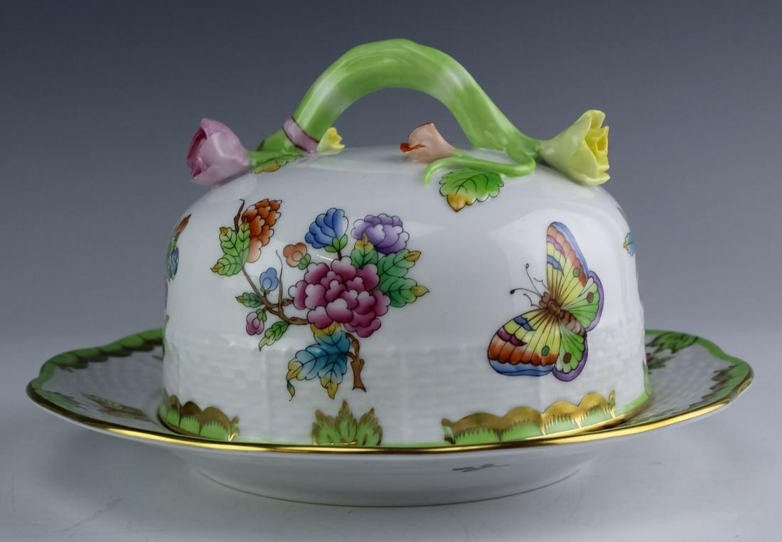 Herend Queen Victoria Porcelain Cheese Dish & Lid (1 of 8)
