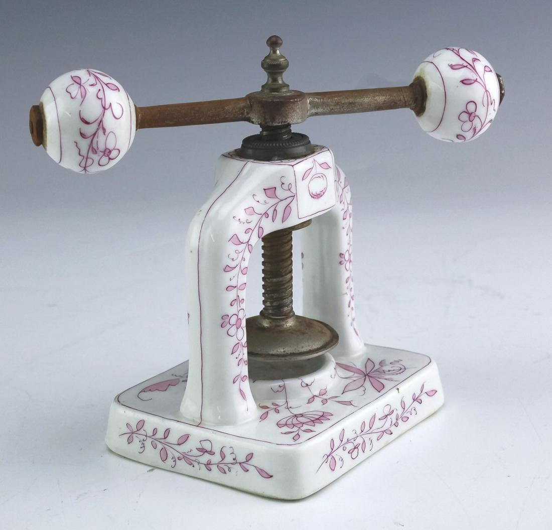 Fine Antique RPM Porcelain Nut Cracker Crank Press (1 of 5)