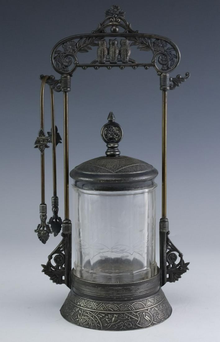 Victorian Minerva Silver Plate Pickle Castor Jar (1 of 8)