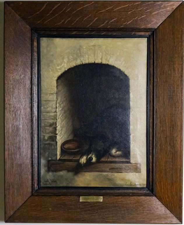 Antique Emil Preuss Dog Portrait Oil Painting (1 of 7)