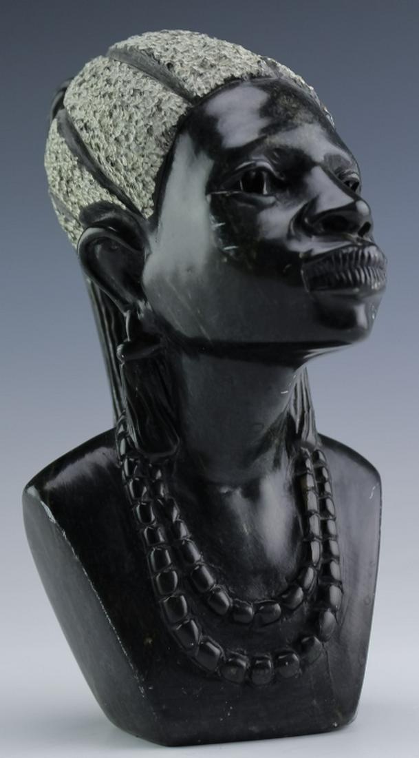 African Female Bust Shona Zimbabwe Art Sculpture (1 of 8)