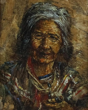 Mystery Art American Navajo Indian Woman Painting Aug 28 2019
