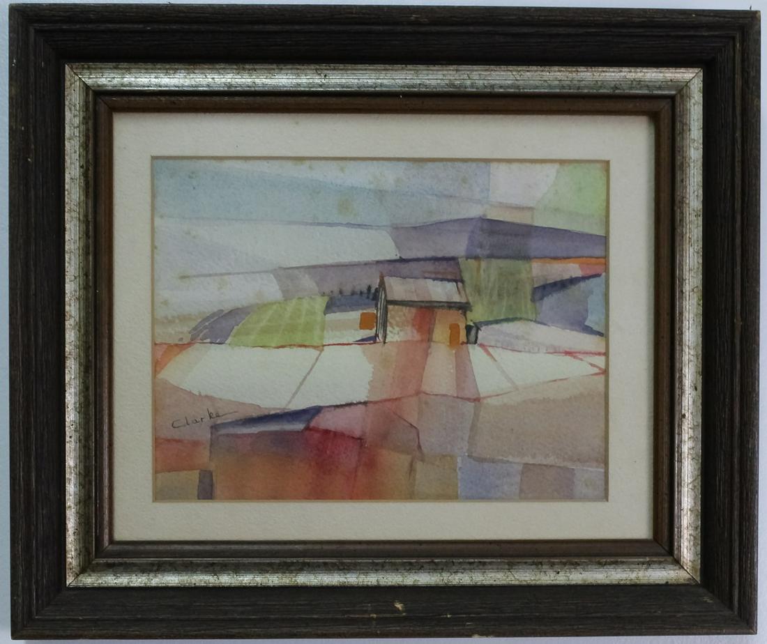 Mystery Artist Abstract Modern Watercolor Painting (1 of 5)