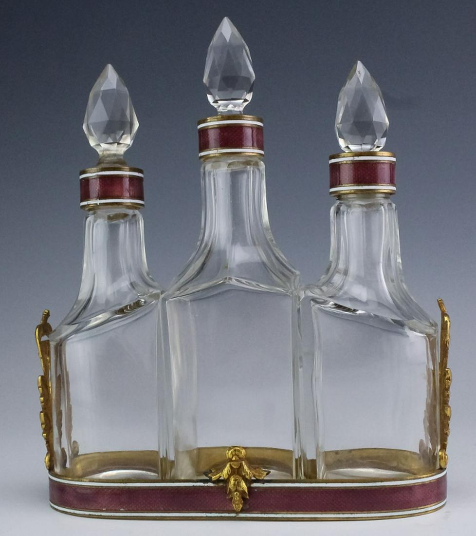 French Enamel Vanity Perfume Sent Bottle Cruet Set (1 of 8)