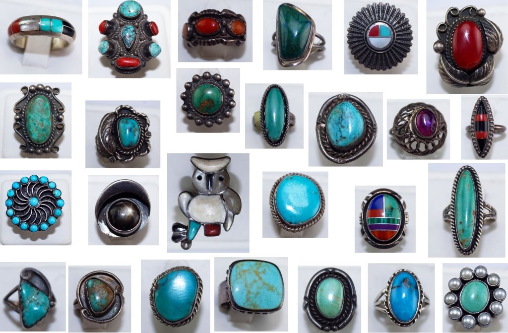 Collection of 26 Vintage Sterling & Gemstone Rings (1 of 11)