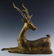 Southeast Asian 22" Gold Gilt Bronze Deer Statue