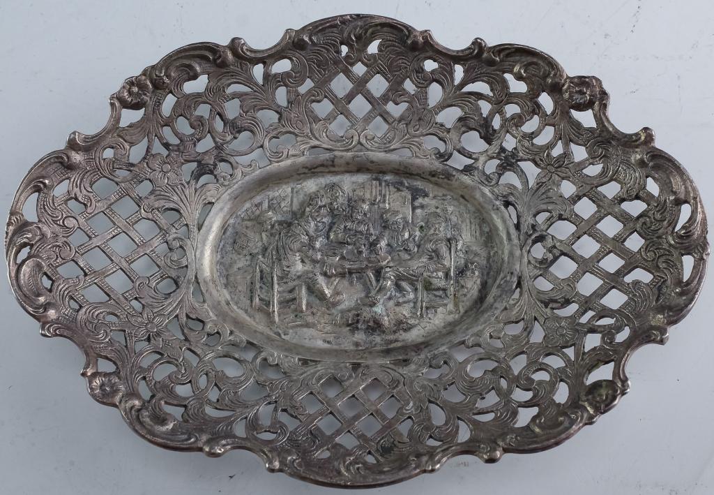 .800 Silver Reticulated Figural Repousse Bowl Dish (1 of 5)