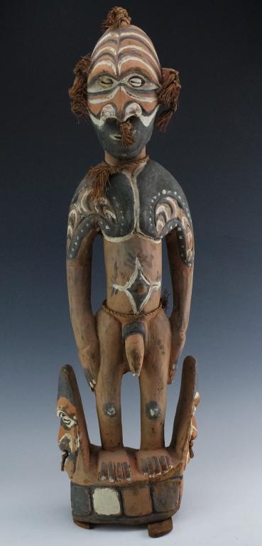 Papua New Guinea Sepik Painted Wood Tribal Figure (1 of 6)