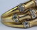 Designer Signed 14k Gold Diamond Bamboo Form Ring - 2