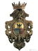 Antique 19th C Spanish Colonial Wood Coat Of Arms Crest