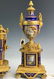 19C French Enamel Dore Bronze Clock & Urn Garniture Set - 5