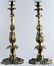 PAIR Antique 19thC Bronze French Hurricane Candlesticks - 2