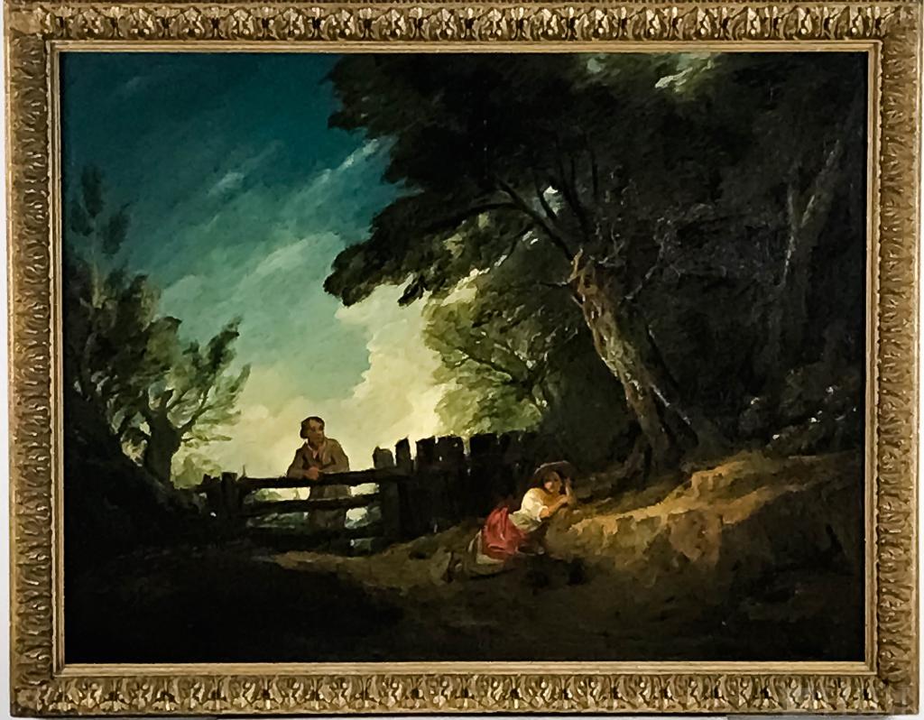 19C Pastoral Landscape Oil Painting attr Thomas Barker: Thomas Barker, attributed to (British, United Kingdom, 1769-1847) Figural Pastoral Landscape 19th Century Oil on canvas Canvas: 37 1/4 in. x 28 1/2 in.; Frame: 41 1/2 in. x 32 3/4 in. Condition: Good