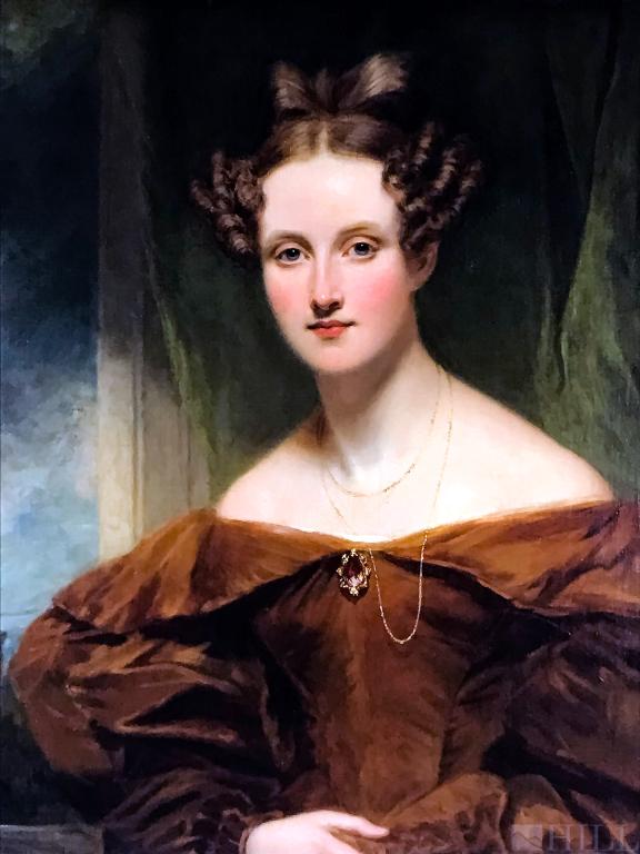 Henry Wyatt (1794-1840) Lady Grantham Portrait Painting: Henry Wyatt, attributed to (United Kingdom, 1794-1840) Portrait of Lady Grantham Oil on canvas, 19th Century Canvas: 30 in. x 25 1/4 in.; Frame: 38 1/4 in. x 33 3/8 in. Condition: Good condition. For