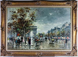 Winter Parisian Street Scene Oil Painting Polary Sep 28 2014