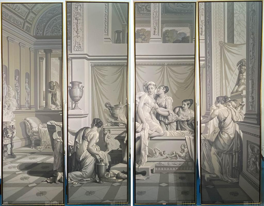Zuber Psyche Au Bain 4 Panel Grisaille Serigraph (1 of 9)