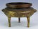 Antique Chinese Gold Gilt Bronze Tripod Censer Pot