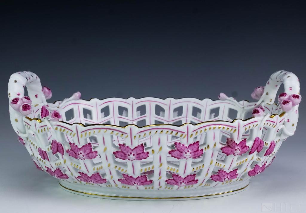 Herend China Hand Painted Fine Porcelain Basket (1 of 5)