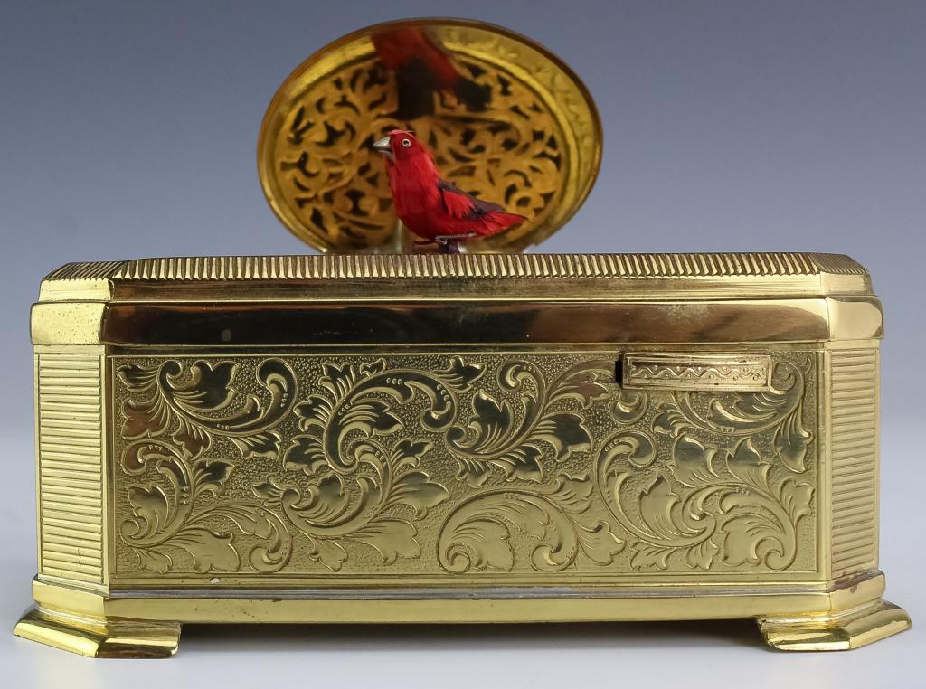 Gold Gilt Musical Singing Bird Automaton Box (1 of 10)