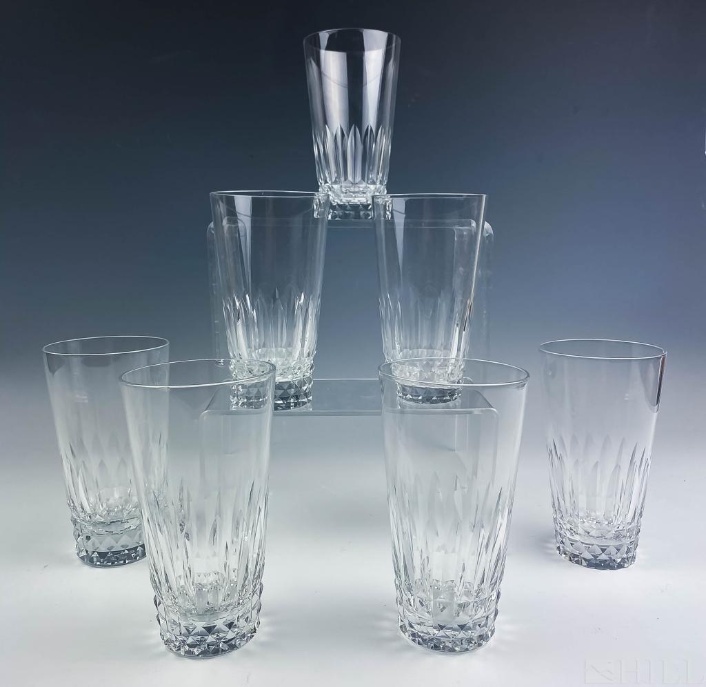 8 Baccarat Crystal Buckingham Highball Glasses