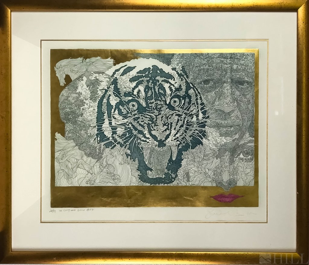 Guillaume Azoulay b.1949 Abstract Tiger Serigraph (1 of 5)