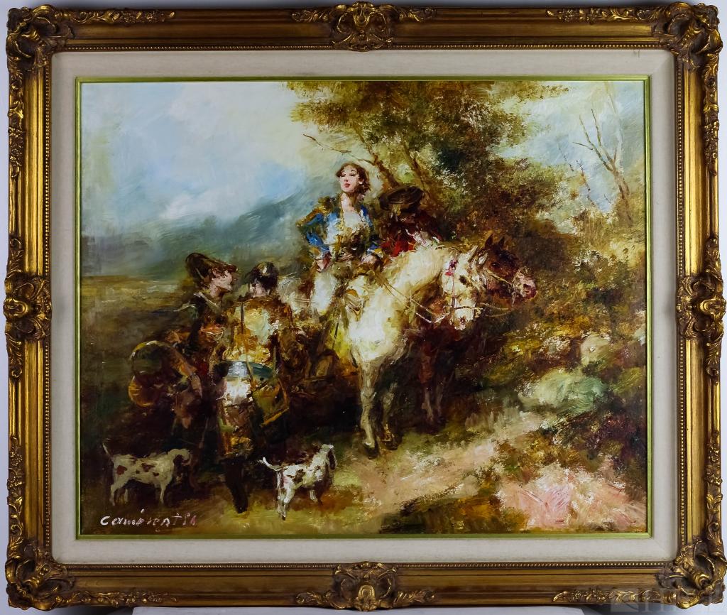 Impressionist Figural Landscape Oil Painting (1 of 4)