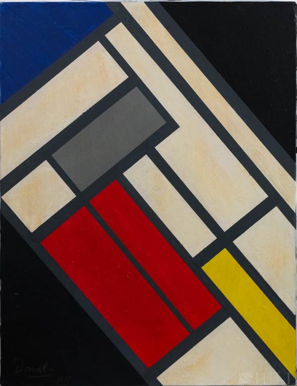 Artist Signed Modernist Oil Painting On Canvas (1 of 5)