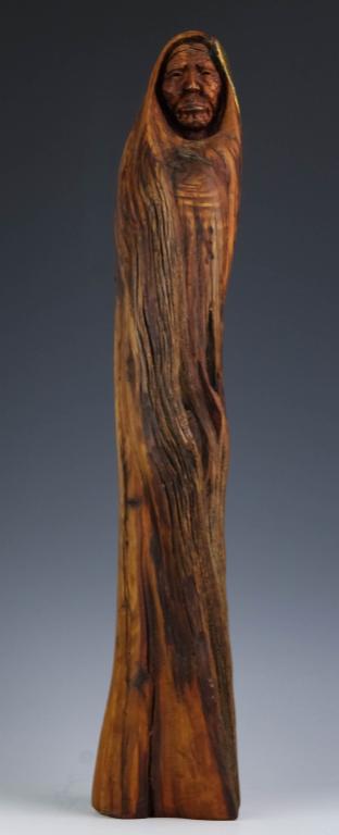 Troy Williams Carved Wood Bronze Figural Sculpture (1 of 5)