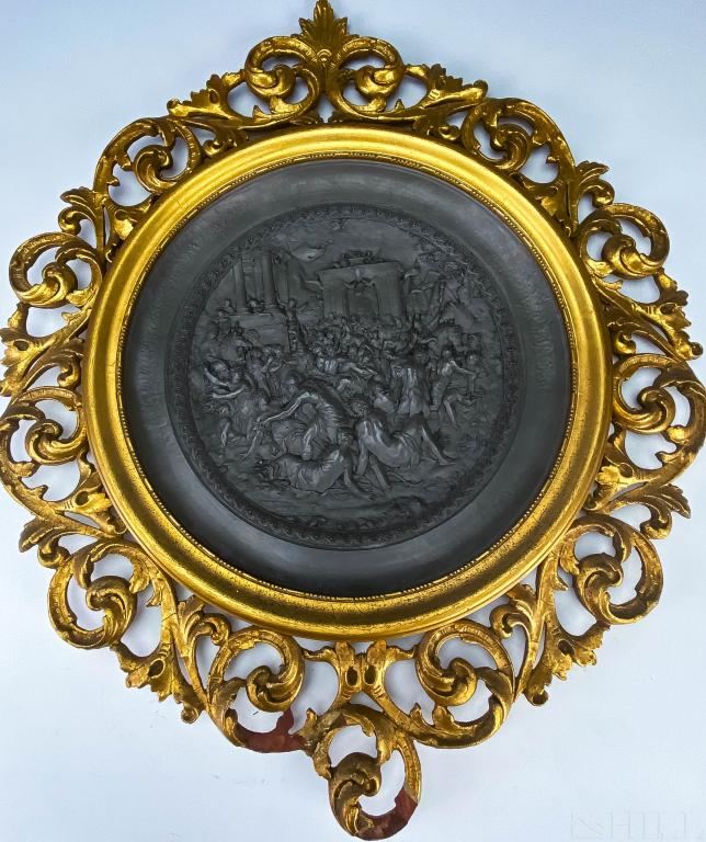 French Pewter Deep Relief Sabine Woman Charger (1 of 7)