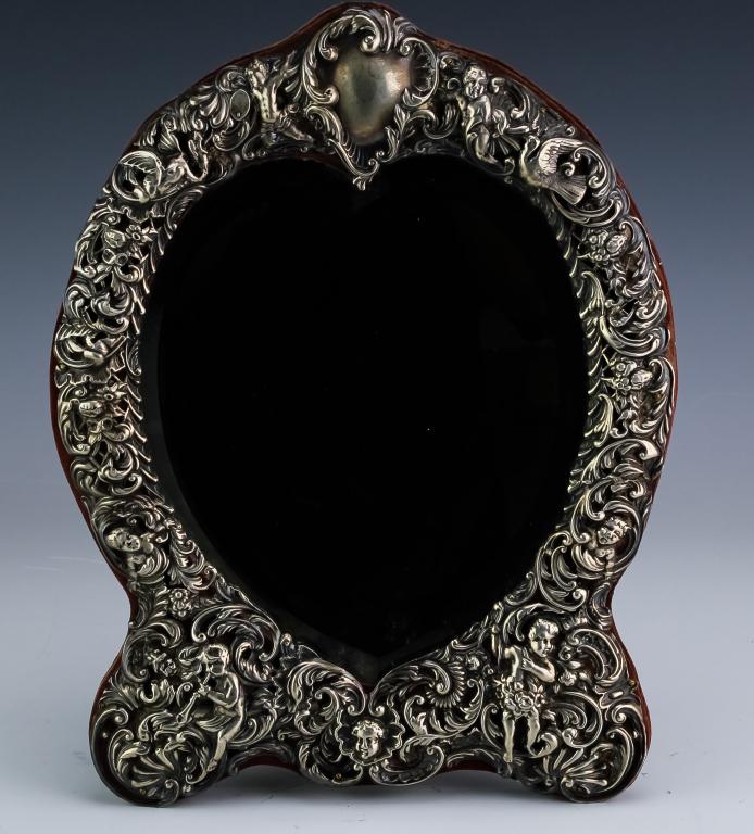 Antique English Sterling Silver Filigree Mirror (1 of 4)